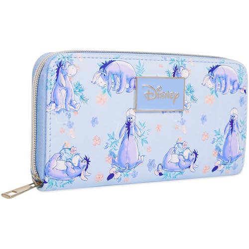 Disney Eeyore Wallet Purses for Women, Teens, Card Holder, Coin Purse, Travel Wallet, Cute Zipper Long Clutch Accessory, Gifts for Women
