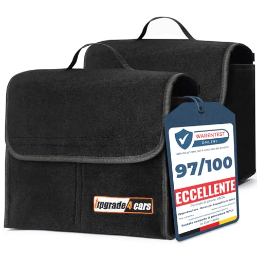 Upgrade4cars 2 x Borsa Porta-Oggetti Auto da Baule in Feltro | Organizer Bagagliaio per Attrezzi & Cura | Contenitore Cofano Macchina | Accessori Viaggio Utili