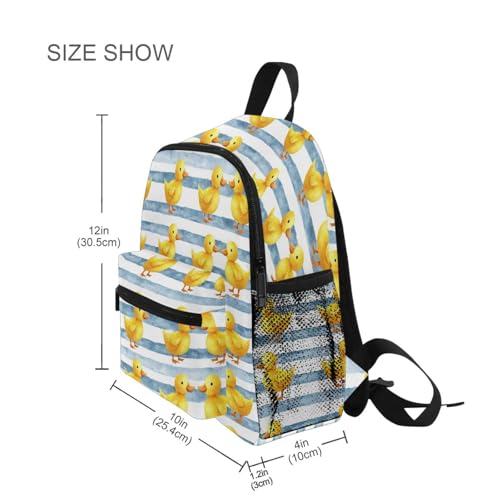 Duck Preschool Backpack Striped School Backpack Daycare Bookbag for Kids 3-84