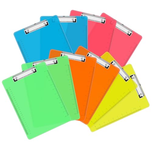 Pandri PLAS-C-10 Plastic Clipboards, Pandri 10 Pack Clear Colored Clipboards cover