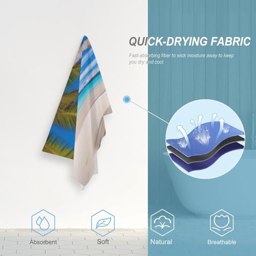 Serviette de camping séchage rapide en microfibre légère motif plage