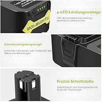 ASUNCELL 18V 5.0Ah Akku für Ryobi ONE+ Geräte, Li-Ion Ersatzakku für Ryobi BPL-1815 BPL-1820G BPL1820 BPL18151 P102 P103 P104 P105 P106 P107 P108 Werkzeug mit LED-Ladeanzeige – Ansicht 8