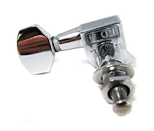 6pc set of Chrome 6-in-a-Line Sealed-Gear Guitar Tuners/Machine Heads