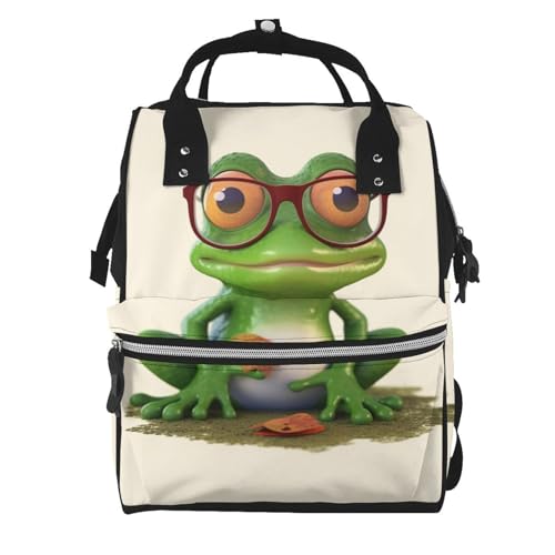 Sac à dos à langer grande capacité pour femme avec motif grenouille