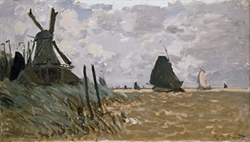 Impression d'affiches Monet un moulin près de Zaandam pour s'évader dans l'impressionnisme