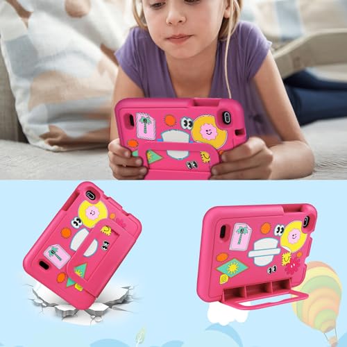 Image of Oangcc 7 Inch Tablet Android 13 Tablets, Wi-Fi 6, BT 5.0, 7GB RAM+ 64GB ROM (TF 2TB) | 3500mAh | 1024 x 600 Pixels | EVA Proof Case (Pink)