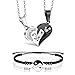 LOLIAS Passende Halskette und Armband f&uuml;r Paare Oder Beste Freunde Ich Liebe Dich Partner Ketten Schmuck Herzkette und Yin Yang Armband Paar Geschenk