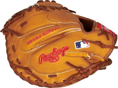 Foto von Rawlings Herren PROCM33T Heart of The Hide Catchers Baseball-Handschuh, 83,8 cm, rechte Hand, 83 cm-1 Stück solides Netz-Hellbraun, Einheitsgröße