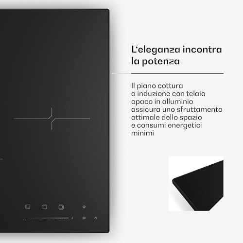 Klarstein Velaire - Piano Cottura A Induzione | Elegante, Minimalista, Salvaspazio | 3 Zone Di Cottura | 5500 W | 45 Cm - 4