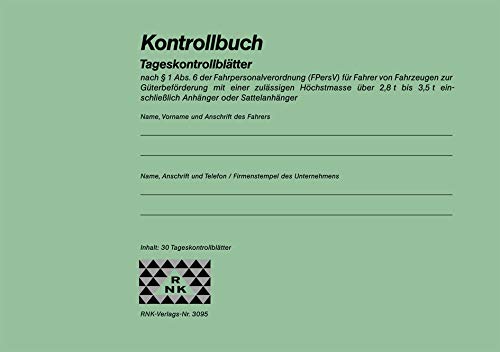 RNK Verlag Kontrollbuch, DIN A5 quer, 32 Blatt, Sie erhalten 1 Stück á 32 Blatt