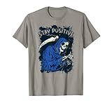 Photo Gallery resta positivo scheletro halloween triste mietitore motivazionale maglietta Photo Gallery resta positivo scheletro halloween triste mietitore motivazionale maglietta