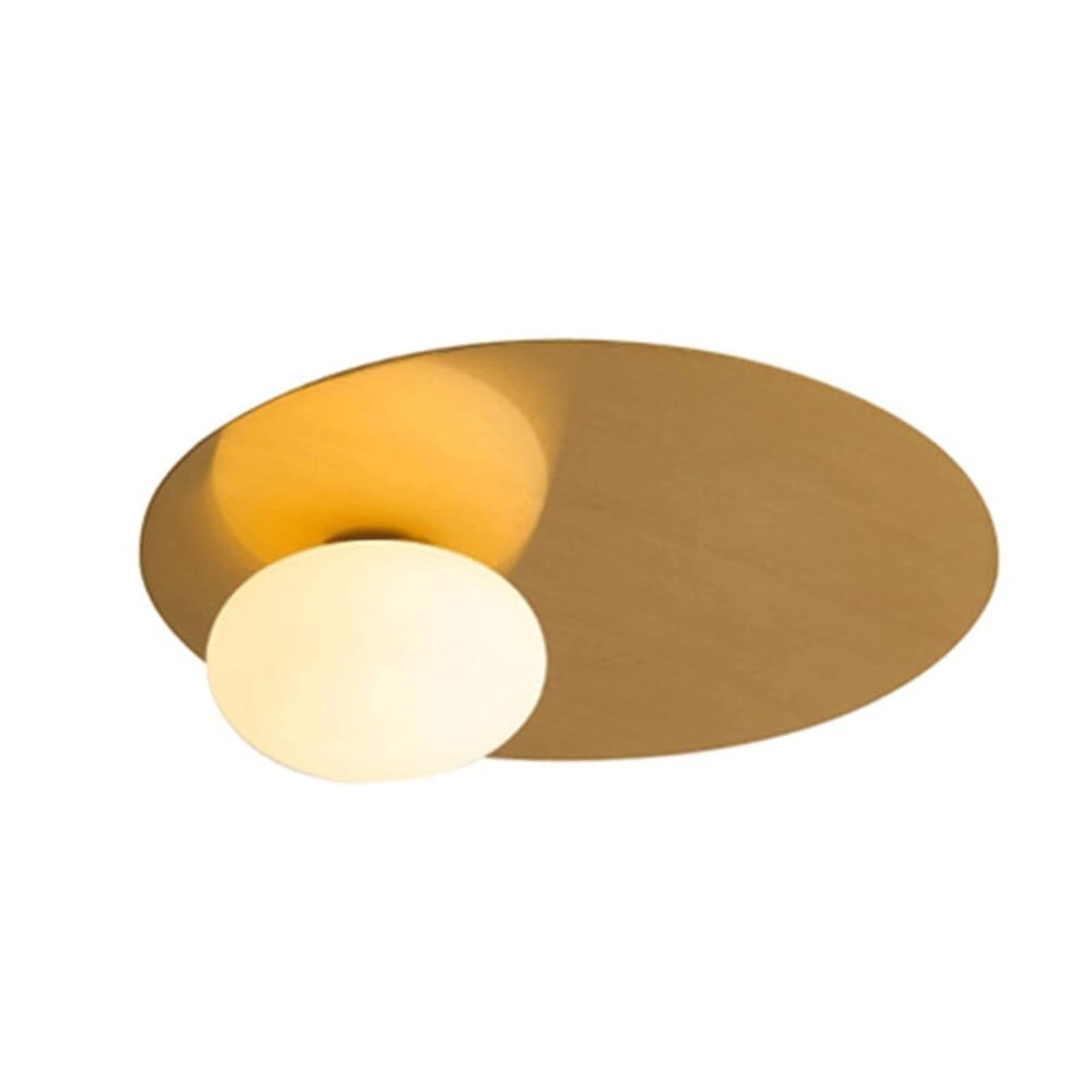 KHUKHU Mid Century Light Fixtures Round Metal Ceiling Mount, Semi Flush Mount Ceiling Light, Glass Globe Shade Lamp Light, Modern Ceiling Light Fixture for Hallway Bedroom Kitchen Farmhouse