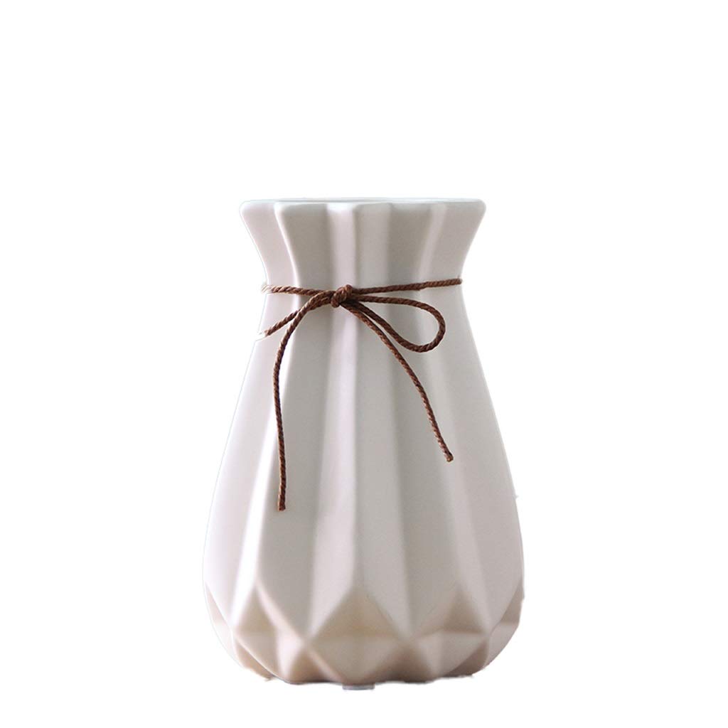 Bzgpmfud Blanc Vase Desktop Small Ceramic Dried Flowers Home Decorations Flower Arrangement Living Room Creative Ornaments(Blanc)