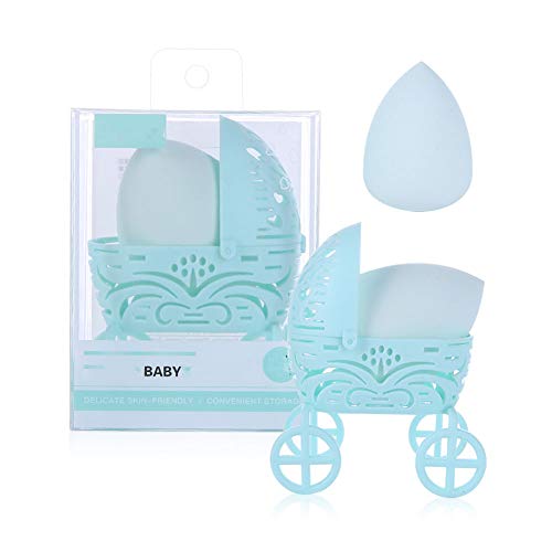 Preisvergleich Produktbild Makeup Schwämmchen Sponge Blender Beauty Kombination Wassertropfen Puderquaste 2 Stück eingestellt Nicht Latex Durchnässt Bring süßes Auto mit Holder Für Liquid Cream Foundation Loose Setting Powder
