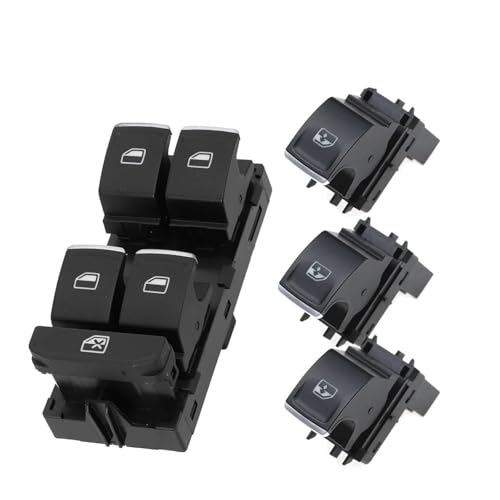 5G0959857B Commande de Lève-Vitre pour VW Golf MK7 et Passat 2014-2018 (8 Broches, Chrome)