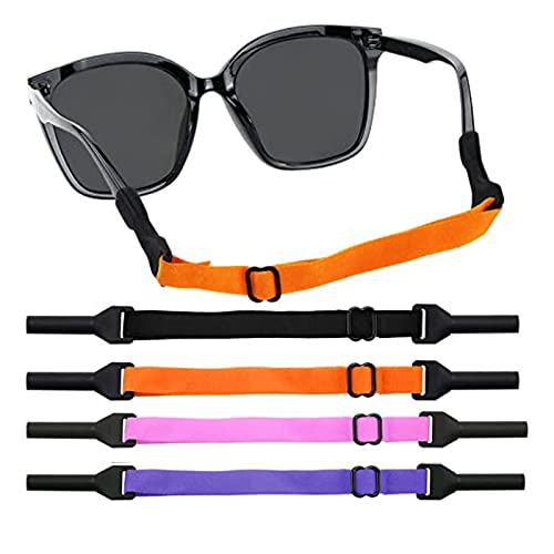 NHCDFA Kids Glasses Strap, Adjustable Sunglass Straps and Stretchy, Sports Band, Soft Durable for Outdoors Water Activities（Orange+pink+light purple+black）