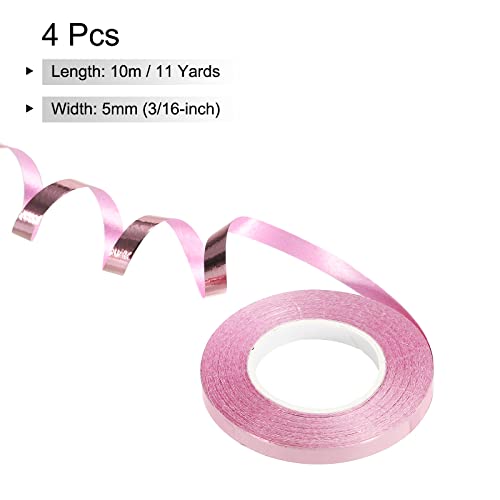 PATIKIL 4pcs Curling Ribbon Crimped Balloon String Shiny Metallic 5mm 10m Iridescent for Party Decoration Gift Wrapping Crafts Rose Gold - Image 2
