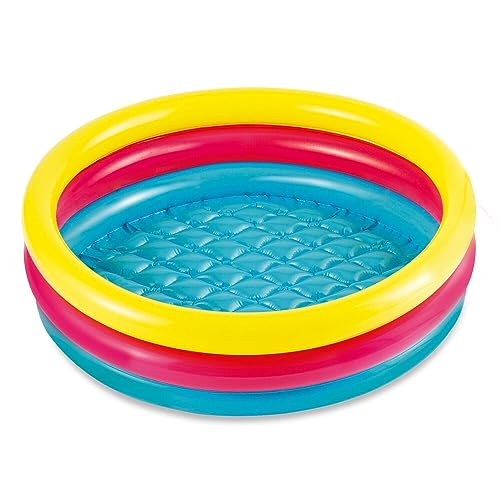 Summer Waves Piscina, Piscina Hinchable, Piscina Familiar, Piscina de Jardin, Piscina Redonda Multicolor, 86 x 25 CM