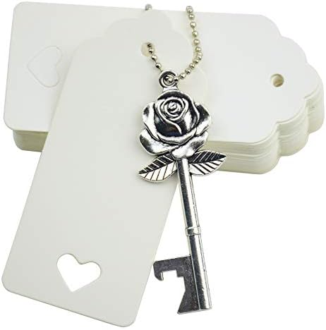 Set 52 Pezzi Apribottiglie A Chiave Vintage - Bomboniere Per Matrimoni E Feste Con Portachiavi E Tag Personalizzabili (Oro Rosa) - Foto 12