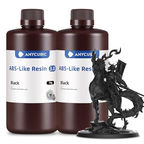 ANYCUBIC ABS-Like Resin 3.0, 3D Drucker Resin mit Hohe Präzision und Festigkeit, 405 nm UV-härtbares Harz für MSLA/LCD/DLP 3D Drucker, Schwarz 1000g Schwarz 1kg