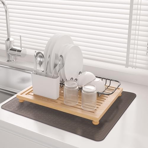 Image of Stove Top Cover for Electric Stove- Range Covers for Electric Stove,Silicone XXL Dish Drying Mat, Glass Cooktop Covers, Flat RV Range top Mats (Coffee, 28 inchx20 inch)