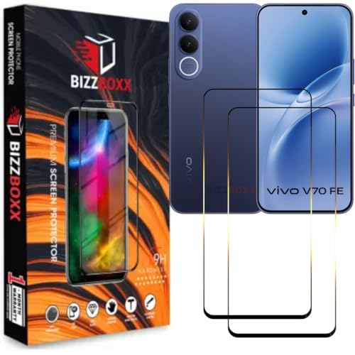 Image of Screen Guard For vivo V70 FE 5G Tempered Glass Screen Protector Guard - HD Clarity, Anti-Fingerprint Temper Guard (For Vivo V70FE - 6.83 inch) With Installation Kit - Pack of 2