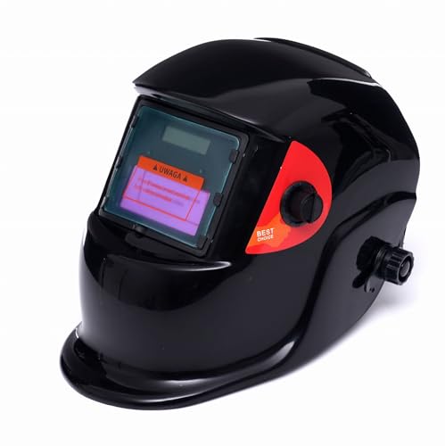 Kraft&Dele KD849 careta soldar automática electrónica – máscara de soldar auto oscurecible DIN9-13, filtro UV/IR DIN16, casco soldadura ligero 470g, ajuste de sensibilidad y retardo, visor 94x37mm