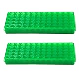 Dahszhi 2Pcs PCR Tube Rack, Double Panel Microcentrifuge Test Tube Rack Holder for 0.5ml 1.5ml 2ml Test Tube, 60-Well, Green(G6.71)