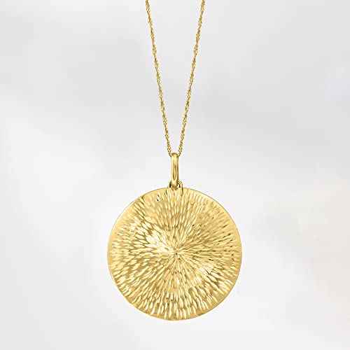 Ross-Simons Italian 14kt Yellow Gold Sunburst Medallion Pendant3