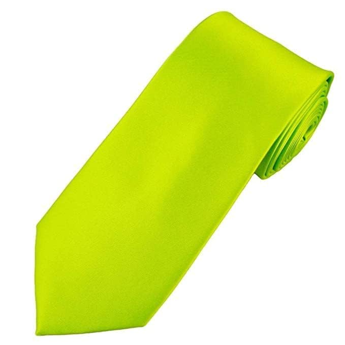 JAGMOOLYA PRODUCTS Men's Solid Color Satin Microfiber Tie, Regular and Skinny Width for Office, Interview, Wedding Formal Dress (LIME GREEN)-picture-47