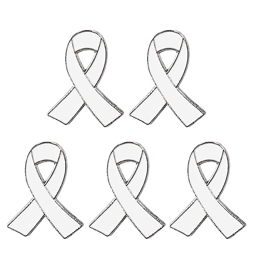 Kingke Lot de 5 broches en forme de ruban pour femme en alliage pour sensibilisation au cancer du sein et au sida, Size reference picture, Métal