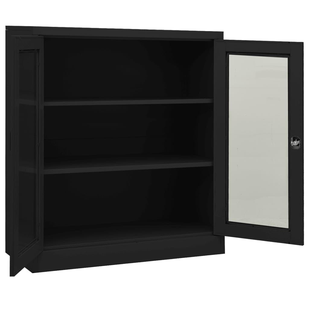 Portaoggetti Armadietti e stipi Mobiletto Multiuso Armadietto Autoportante Armadio Ufficio con Fioriera Antracite 90x40x128 cm in Acciaio per ufficio, armadietti in soggiorno, camera da letto e scuola