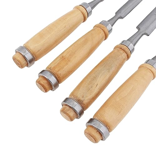 Omninmo 4PCS Semi-Circular Woodworking Chisel Set - Chrome Vanadium Steel Carpenter Wood Carving DIY Gouge Chisels for Beginners & Hobbyists - Image 6