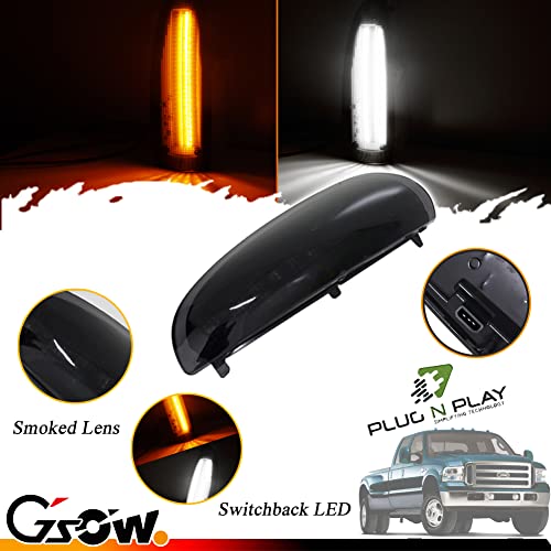 Gsowo 2 Pcs Led Side Mirror Marker Lights For Ford 2003-2007 F250 F350 F450 F550 Super Duty / 2000-2005 Excursion, Led Sequential Side Mirror Turn Signal Lamp Assembly - Switchback Led #TOP3