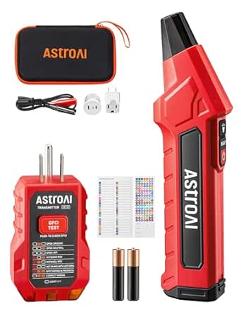 AstroAI Circuit Breaker Finder with GFCI Outlet Tester, Electrical Tester Tool for Home/Workshop Circuit Tracing, Quickly Locates Breakers with Indicators, Digital Breaker Finder