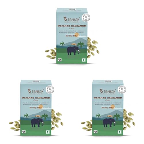 Image of Teabox Wayanad Cardamom Chai | From God's Own Country | Blended With The Best Cardamom Found In The World | 250 Grams (Pack of 3)