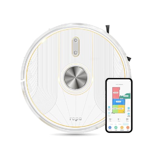 Robô Aspirador Ropo Glass 5 Limpeza inteligente 4 em 1 com esterilização por LED UV tecnologia LIDAR