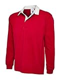 Uneek Clothing-Mens-Premium Rugby Shirt-330 gsm-Red-XL