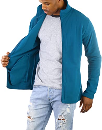 Image of ToBeInStyle Men's Zip Up Long Sleeve High Collar Polar Fleece Jacket