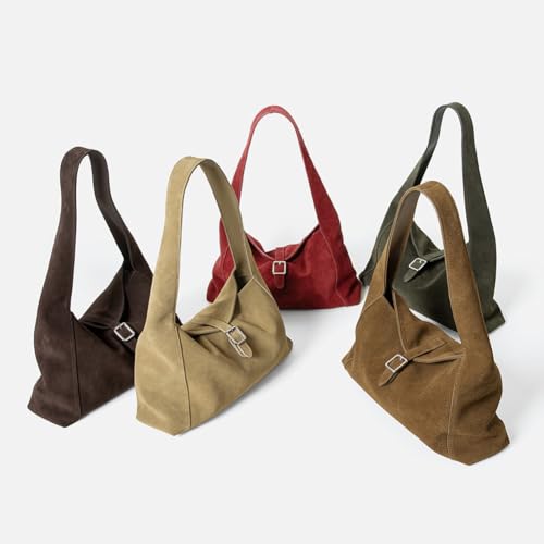 Premium Suede Leather Tote Purses for Women Large Capacity Shoulder Handbag Suede Hobo Bag3