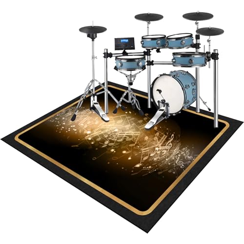 Cevgubn 100 x 80 cm Alfombras Acusticas Alfombra Bateria Electronica Antideslizantes Alfombrillas Insonorizada Alfombrilla de Tambor para Bombo Caja Alfombrillas Drum Antideslizantes Tapete de Tambor