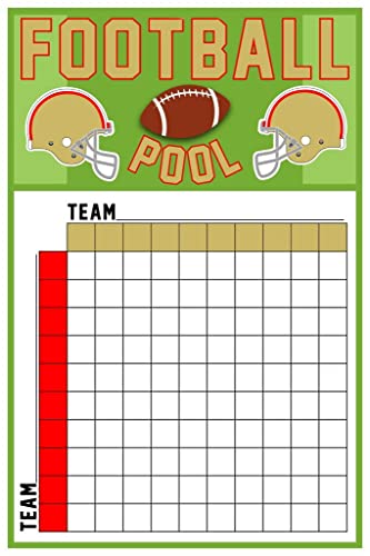 Laminated Red and Gold Football Squares Board 100 Party Decorations 2023 Pool Board Blocks Supplies Super Large Boxes Betting Game Bowl Score Themed Decor Wall Poster Dry Erase Wall Art 24x36