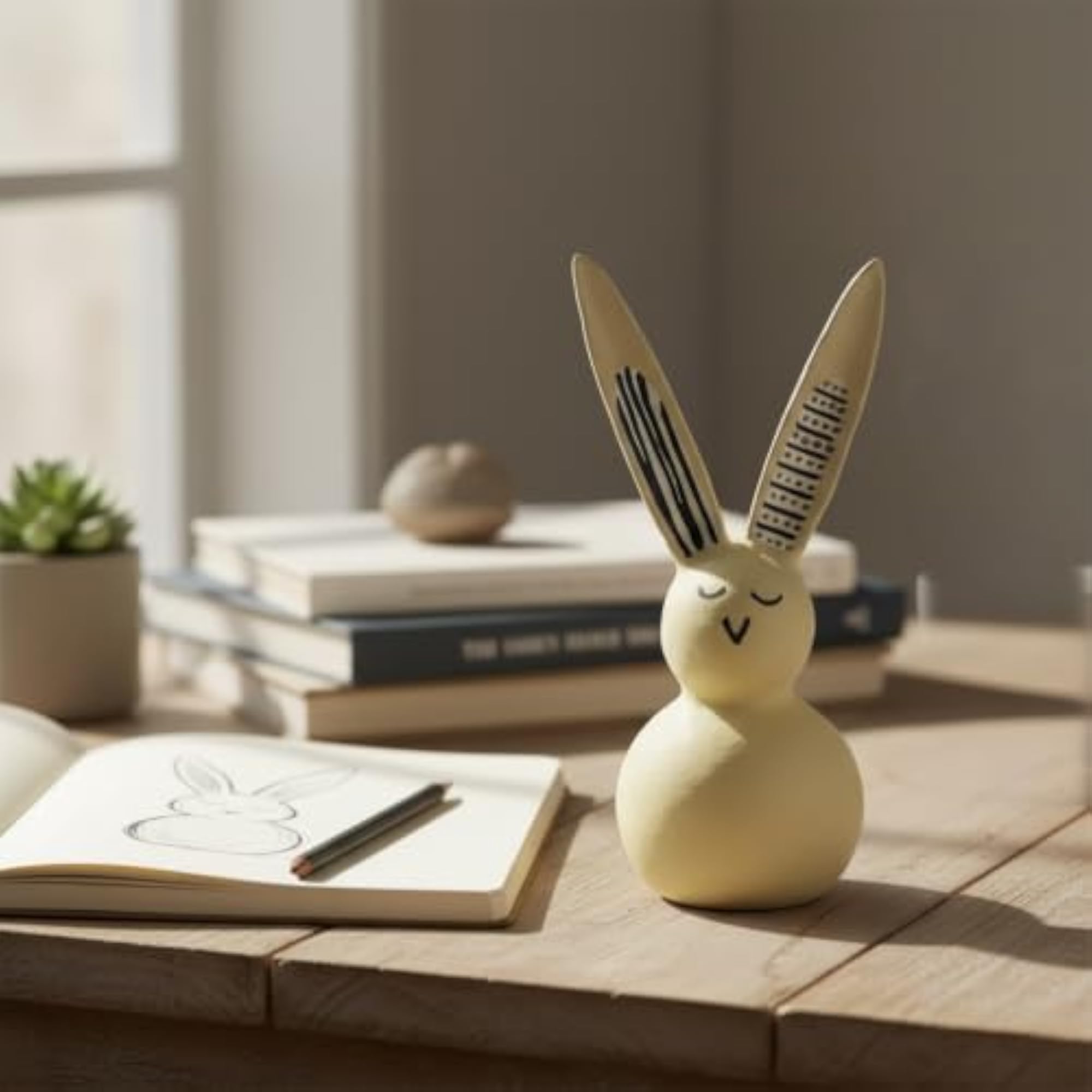Handcrafted Paper Mache Rabbit Figurine, Small