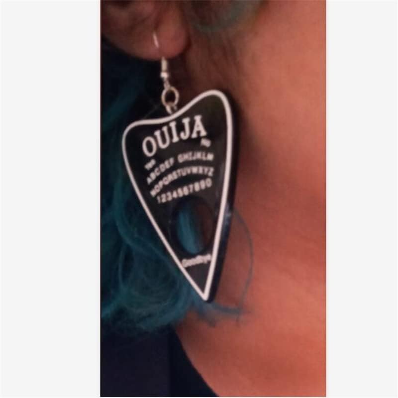 Miniatura 3 de Ouija - Aretes colgantes de tablero, lentejuelas con purpurina a la moda, aretes de planchette Ouija para mujeres y hombres que traen la suerte