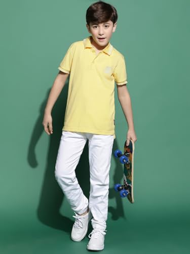 Image of Li'l Tomatoes Boys Pique Polo T-Shirt | Half Sleeve Casual Summer Wear | Soft & Breathable | 9-16 Years