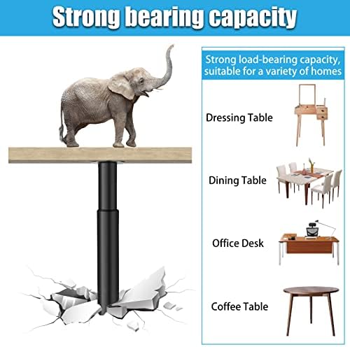 Youyijia Adjustment Table Leg 710-1100mm Height Breakfast Bar Legs Worktop Desk Round Tube Table Leg Support Furniture Table Leg (Black)