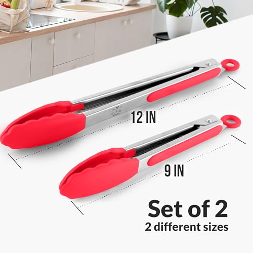 Zulay Kitchen Z-TNGS-STNLSS-STLL-2ST-RD Zulay Stainless Steel Kitchen Tongs With Silicone Tips - Set Of 2 thumb #6