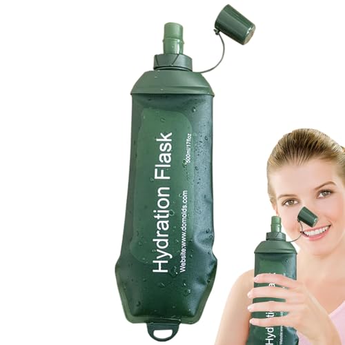 Termo suave para correr, termo de hidratación de TPU suave, termo flexible de grado alimenticio, bolsa de agua a prueba de fugas, botella de agua plegable portátil para correr, senderismo, escalada,