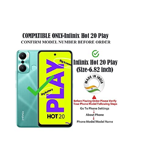Image of COVERBLACK Rubber Back Cover for Infinix X6825 / HOT 20Play - Transparent
