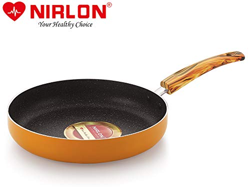 Image of Nirlon Orange Flamy 4-Piece Aluminium Non Stick Dishwasher Safe Cookware Gift Set with Glass Lid (Compatible with All Gas & stovetops Only)